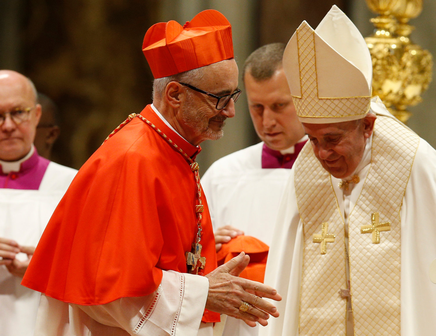New Canadian Cardinal Michael Czerny arrives for a consistory led by Pope Francis for the creation of 13 new cardinals in St. Peter’s Basilica at the Vatican Oct. 5, 2019.